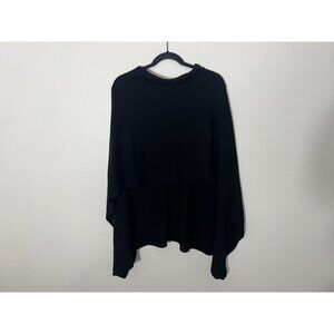 Minnierose Black Ruana 100% Cashmere Cape Shawl